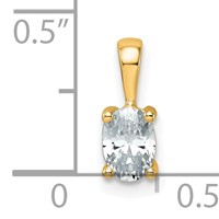 14K Yellow Gold 0.50 Carat Certified Lab Grown Diamond VS+ F+ Oval Complete Four Prong Pendant view 4
