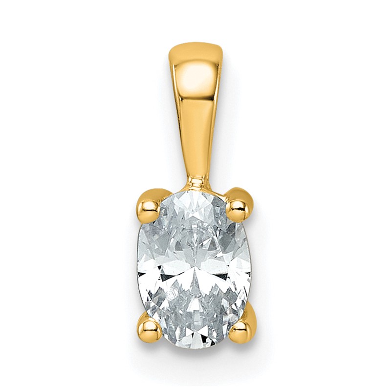 14k 1/2 carat Certified Lab Grown Diamond VS+ F+ Oval Complete Four Prong Pendant