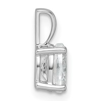 14K White Gold 0.75 Carat Lab Grown Diamond VS+ F+ Oval Complete Four Prong Pendant view 2