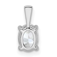 14K White Gold 0.75 Carat Lab Grown Diamond VS+ F+ Oval Complete Four Prong Pendant view 3