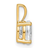 14K Yellow Gold 0.75 Carat Certified Lab Grown Diamond VS+ F+ Oval Complete Four Prong Pendant view 2