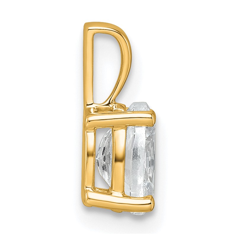 14k 3/4 carat Certified Lab Grown Diamond VS/SI+ G+ Oval Complete Four Prong Pendant