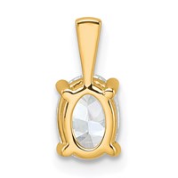 14K Yellow Gold 0.75 Carat Certified Lab Grown Diamond VS+ F+ Oval Complete Four Prong Pendant view 3