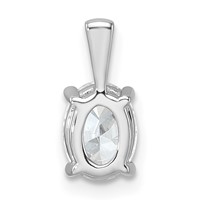 14K White Gold 1 Carat Lab Grown Diamond VS SI+ G+ Oval Complete Four Prong Pendant view 3