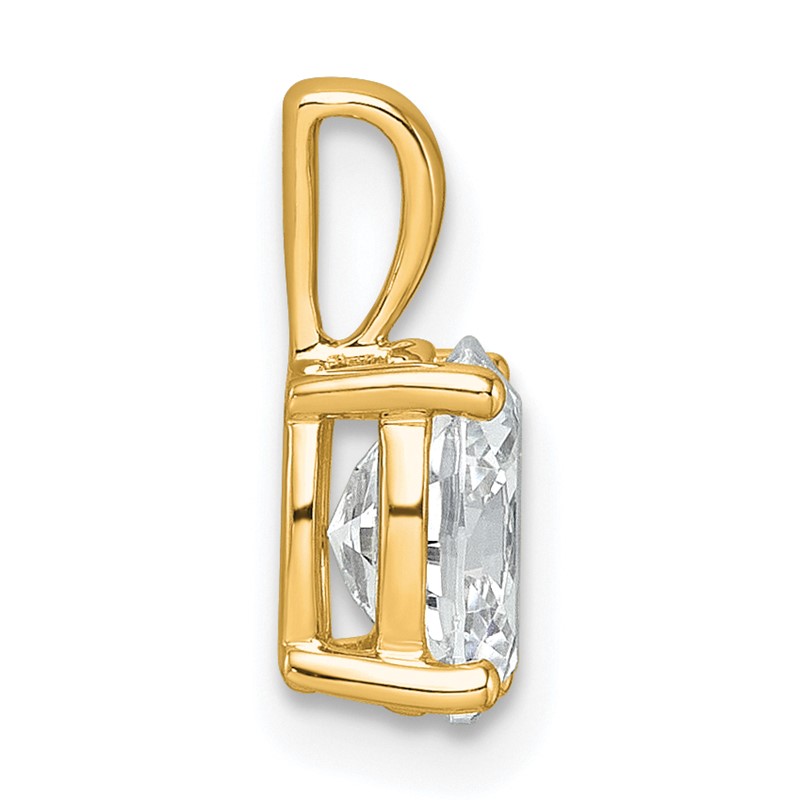 14k 1 carat Certified Lab Grown Diamond VS/SI+ G+ Oval Complete Four Prong Pendant