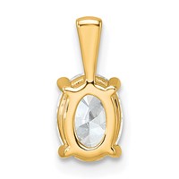 14K Yellow Gold 1 Carat Certified Lab Grown Diamond VS SI+ G+ Oval Complete Four Prong Pendant view 3