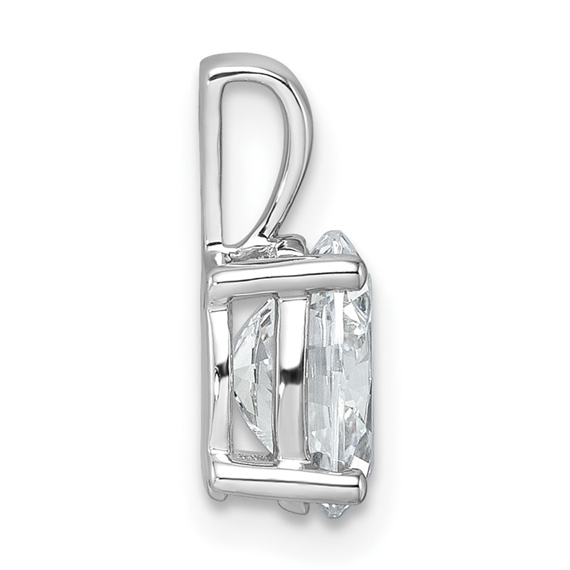 14k White Gold 1 1/2 carat Lab Grown Diamond VS/SI+ G+ Oval Complete Four Prong Pendant