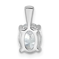 14K White Gold 1.50 Carat Lab Grown Diamond VS SI+ G+ Oval Complete Four Prong Pendant view 3