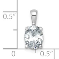 14K White Gold 1.50 Carat Lab Grown Diamond VS SI+ G+ Oval Complete Four Prong Pendant view 4