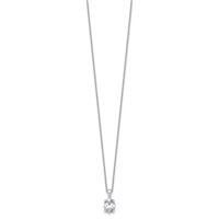 14K White Gold 1.50 Carat Lab Grown Diamond VS SI+ G+ Oval Complete Four Prong Pendant Necklace, 18" view 2