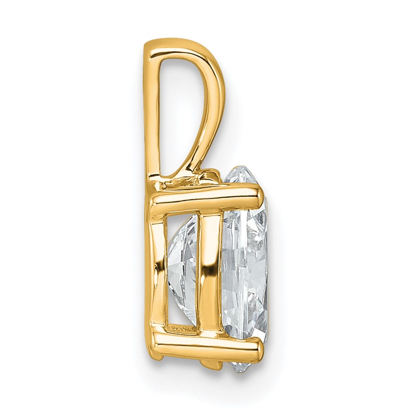 14k 1 1/2 carat Certified Lab Grown Diamond VS/SI+ G+ Oval Complete Four Prong Pendant