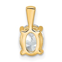 14K Yellow Gold 1.50 Carat Certified Lab Grown Diamond VS SI+ G+ Oval Complete Four Prong Pendant view 3
