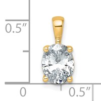 14K Yellow Gold 1.50 Carat Certified Lab Grown Diamond VS SI+ G+ Oval Complete Four Prong Pendant view 4