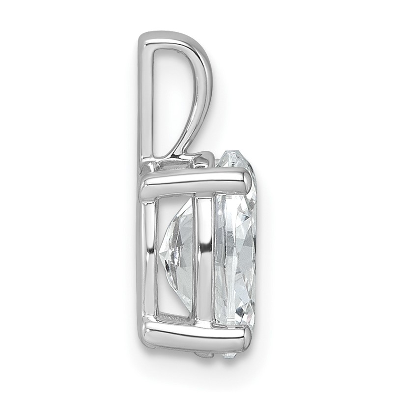 14k White Gold 2 carat Lab Grown Diamond VS/SI+ G+ Oval Complete Four Prong Pendant