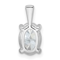 14K White Gold 2 Carat Certified Lab Grown Diamond VS+ F+ Oval Complete Four Prong Pendant view 3
