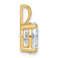 14K Yellow Gold 2 Carat Lab Grown Diamond VS SI+ G+ Oval Complete Four Prong Pendant view 2