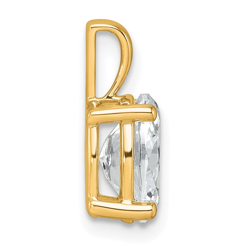 14k 2 carat Certified Lab Grown Diamond VS/SI+ G+ Oval Complete Four Prong Pendant