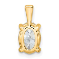 14K Yellow Gold 2 Carat Lab Grown Diamond VS SI+ G+ Oval Complete Four Prong Pendant view 3