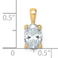 14K Yellow Gold 2 Carat Lab Grown Diamond VS SI+ G+ Oval Complete Four Prong Pendant view 4