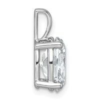 14K White Gold 2.50 Carat Lab Grown Diamond VS+ F+ Oval Complete Four Prong Pendant view 2