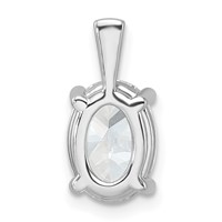 14K White Gold 2.50 Carat Lab Grown Diamond VS+ F+ Oval Complete Four Prong Pendant view 3