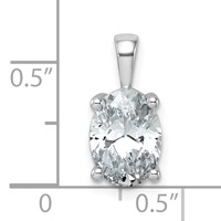 14K White Gold 2.50 Carat Lab Grown Diamond VS+ F+ Oval Complete Four Prong Pendant view 4