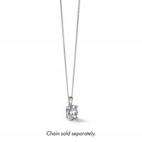 14K White Gold 4 Carat Certified Lab Grown Diamond VS SI+ G+ Oval Complete Four Prong Pendant view 5
