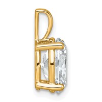 14K Yellow Gold 2.50 Carat Certified Lab Grown Diamond VS SI+ G+ Oval Complete Four Prong Pendant view 2