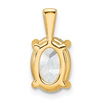 14K Yellow Gold 2.50 Carat Certified Lab Grown Diamond VS SI+ G+ Oval Complete Four Prong Pendant view 3