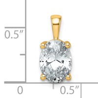14K Yellow Gold 2.50 Carat Certified Lab Grown Diamond VS SI+ G+ Oval Complete Four Prong Pendant view 4