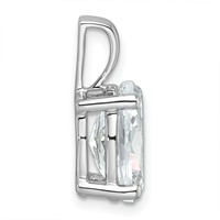 14K White Gold 3 Carat Certified Lab Grown Diamond VS SI+ G+ Oval Complete Four Prong Pendant view 2