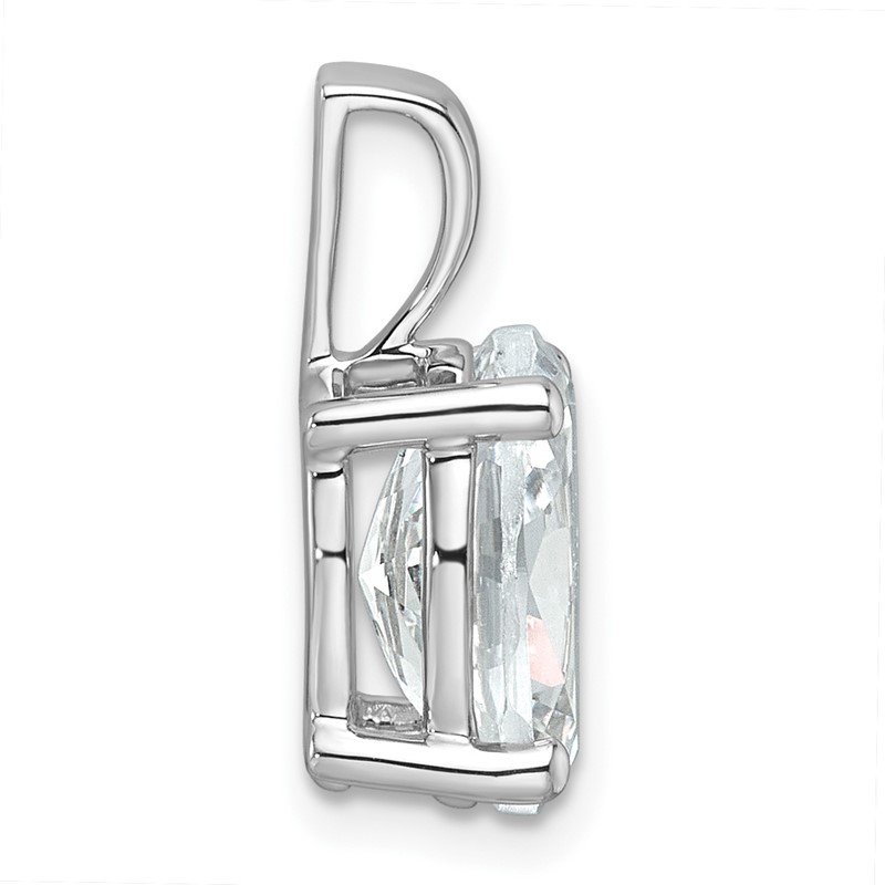 14k White Gold 3 carat Certified Lab Grown Diamond VS/SI+ G+ Oval Complete Four Prong Pendant