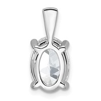 14K White Gold 3 Carat Certified Lab Grown Diamond VS SI+ G+ Oval Complete Four Prong Pendant view 3