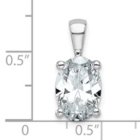 14K White Gold 3 Carat Certified Lab Grown Diamond VS SI+ G+ Oval Complete Four Prong Pendant view 4