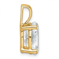 14K Yellow Gold 3 Carat Certified Lab Grown Diamond VS SI+ G+ Oval Complete Four Prong Pendant view 2