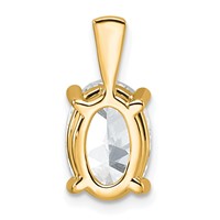 14K Yellow Gold 3 Carat Certified Lab Grown Diamond VS SI+ G+ Oval Complete Four Prong Pendant view 3
