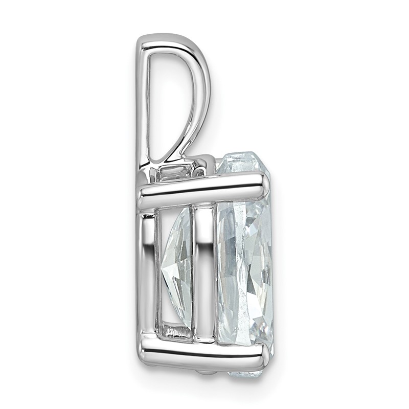 14k White Gold 4 carat Lab Grown Diamond VS/SI+ G+ Oval Complete Four Prong Pendant
