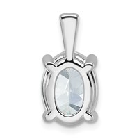 14K White Gold 4 Carat Certified Lab Grown Diamond VS SI+ G+ Oval Complete Four Prong Pendant view 3