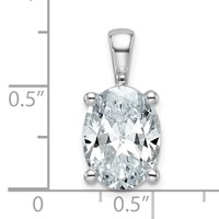 14K White Gold 4 Carat Certified Lab Grown Diamond VS SI+ G+ Oval Complete Four Prong Pendant view 4