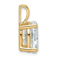 14K Yellow Gold 4 Carat Certified Lab Grown Diamond VS+ F+ Oval Complete Four Prong Pendant view 2