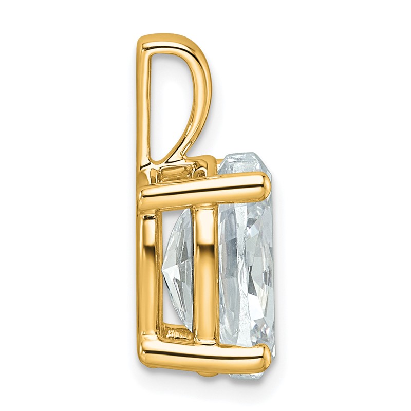 14k 4 carat Lab Grown Diamond VS+ F+ Oval Complete Four Prong Pendant