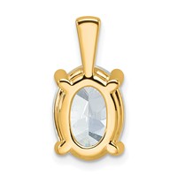 14K Yellow Gold 4 Carat Certified Lab Grown Diamond VS+ F+ Oval Complete Four Prong Pendant view 3