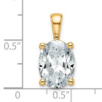 14K Yellow Gold 4 Carat Certified Lab Grown Diamond VS+ F+ Oval Complete Four Prong Pendant view 4