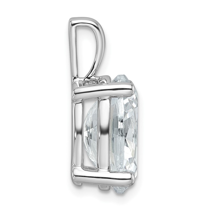 14k White Gold 5 carat Lab Grown Diamond VS+ F+ Oval Complete Four Prong Pendant