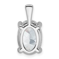 14K White Gold 5 Carat Certified Lab Grown Diamond VS SI+ G+ Oval Complete Four Prong Pendant view 3