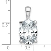 14K White Gold 5 Carat Certified Lab Grown Diamond VS SI+ G+ Oval Complete Four Prong Pendant view 4