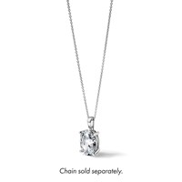 14K White Gold 5 Carat Certified Lab Grown Diamond VS SI+ G+ Oval Complete Four Prong Pendant view 5