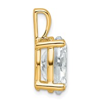 14K Yellow Gold 5 Carat Lab Grown Diamond VS SI+ G+ Oval Complete Four Prong Pendant view 2