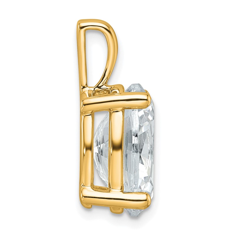 14k 5 carat Lab Grown Diamond VS+ F+ Oval Complete Four Prong Pendant
