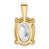 14K Yellow Gold 5 Carat Lab Grown Diamond VS SI+ G+ Oval Complete Four Prong Pendant view 3
